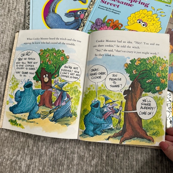 Vintage Sesame Street Little Golden Books Lot Big Bird Grover Cookie Monster - Picture 5 of 9